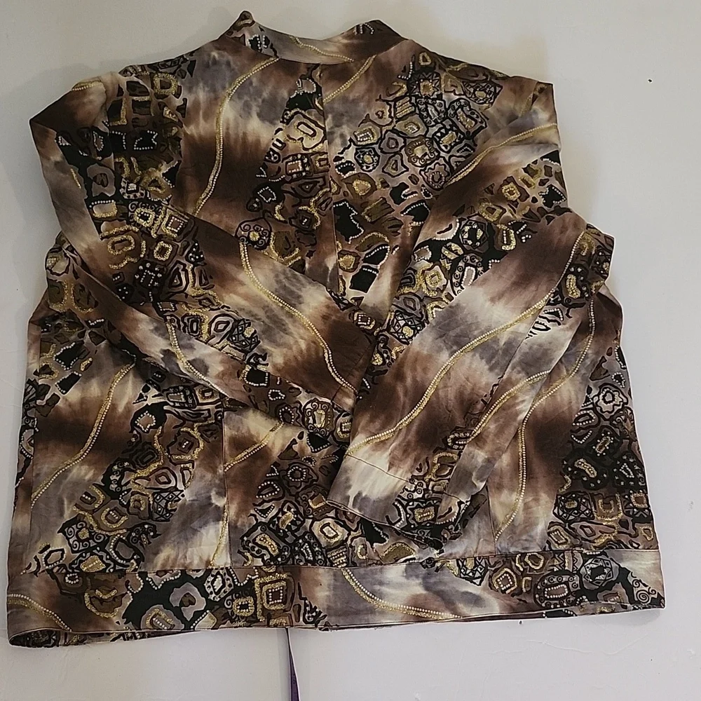 Life Style  Brown and Tan Patterned Jacket